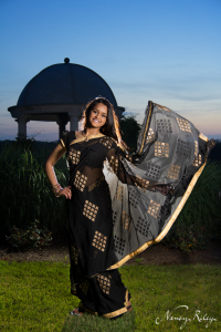senior portrait in sari