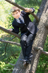 First Communion Andrew in tree