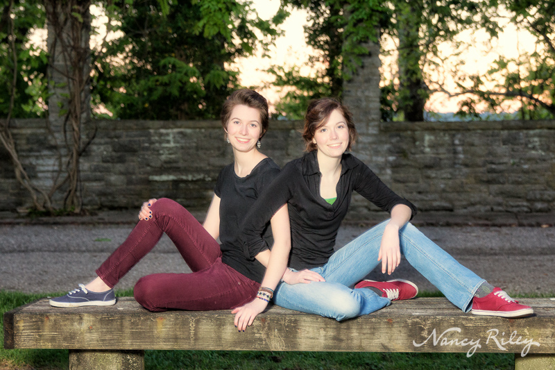 Sisters On Bench