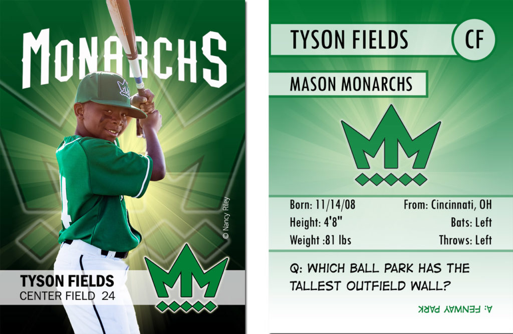 Monarchs baseball trader card