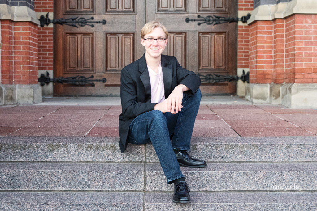 Senior portrait at Music Hall