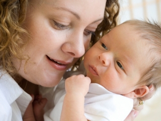 Newborn with mother