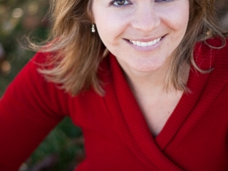 Lady in red sweater