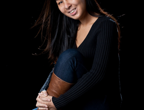 Portrait of young woman in boots