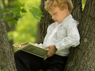 First communion portrait in tree