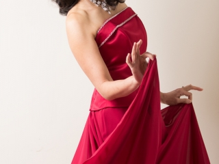 Lady in red dress