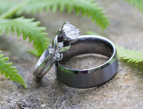 Wedding rings with ferns