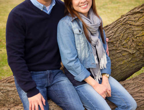 Couple sitting on tree