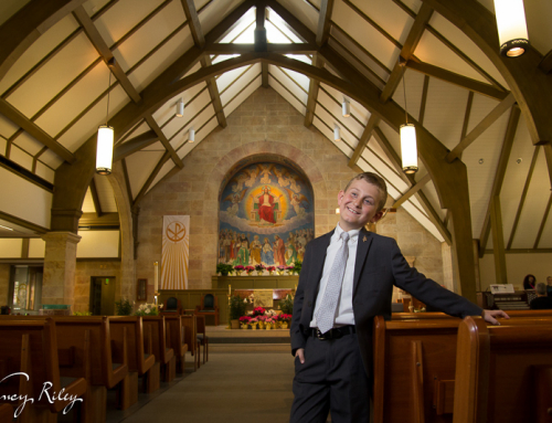 First Communion in sanctuary