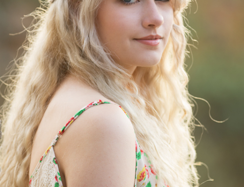 Senior in flowered top