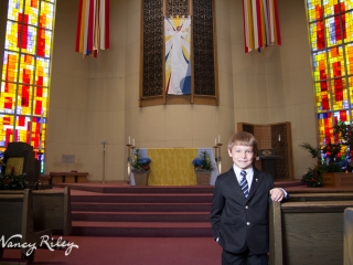 First Communion Andrew in church