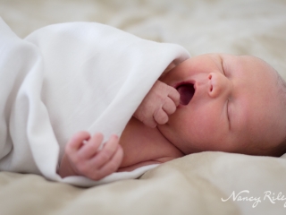 newborn yawning