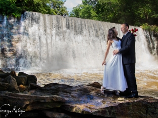 Wedding by waterfall