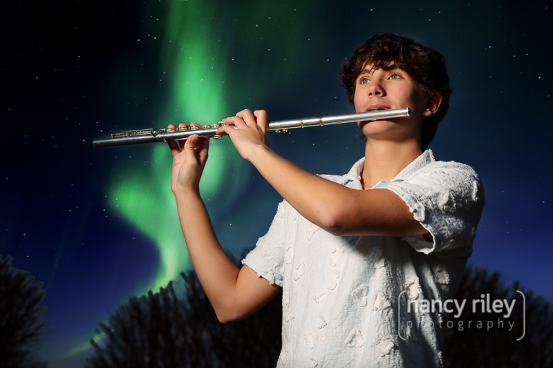 Senior portrait with flute Senior portrait with flute