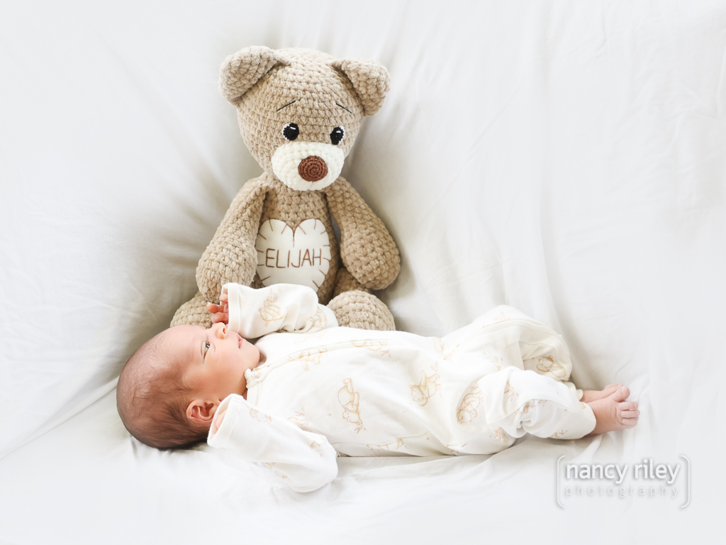 Newborn with bear Newborn with bear