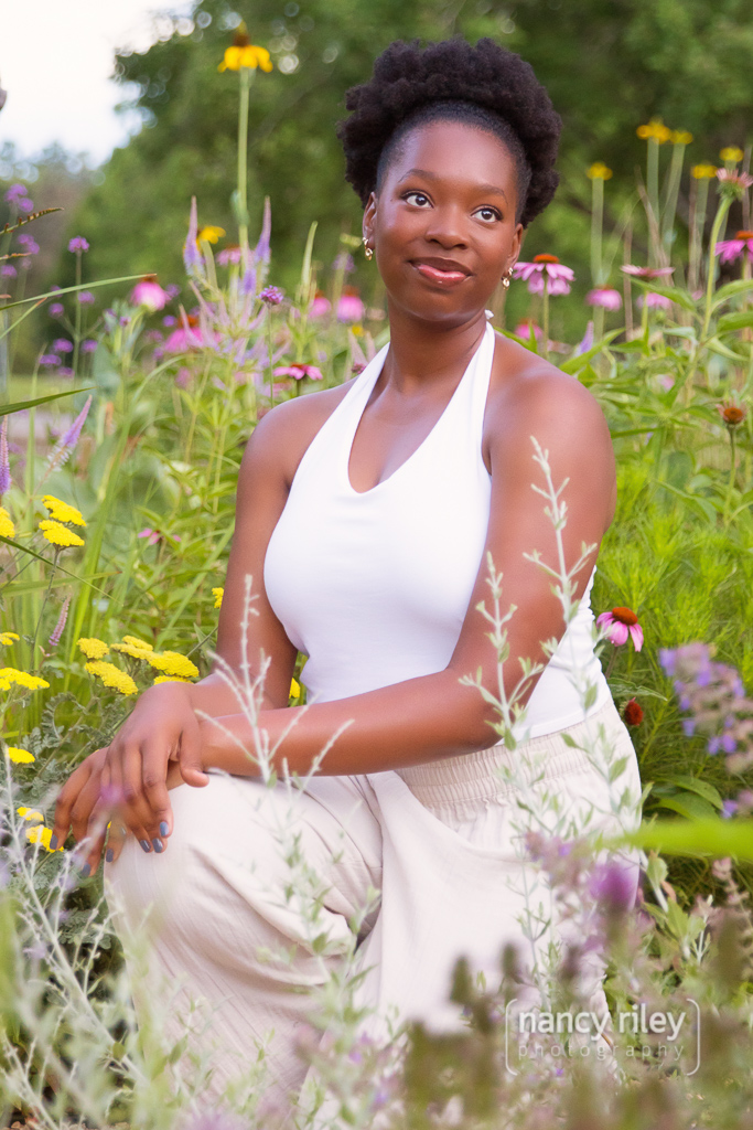 Senior portrait wildflower garden Senior portrait wildflower garden