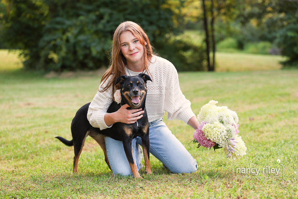 Senior girl with her dog Senior girl with her dog